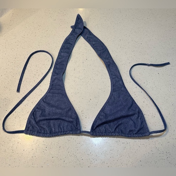 Large bikini top by Fede Swimwear - denim looking design - Picture 1 of 8